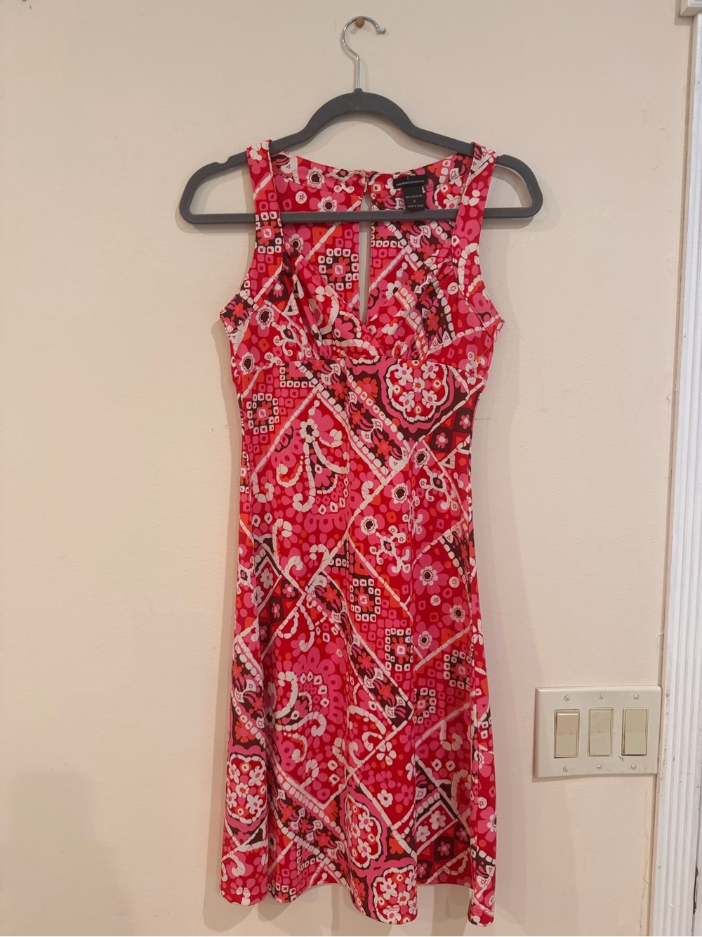 Moda International Red Patterned Sleeveless Mini Dress